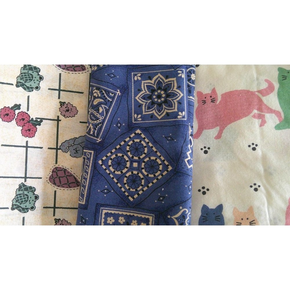 Cat Fabric * Multiple Pieces * Sewing * Quilting * Blankets * Crafts * F213 ae